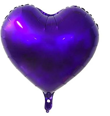 Kalp Mor Renk Folyo Balon 24 İNC